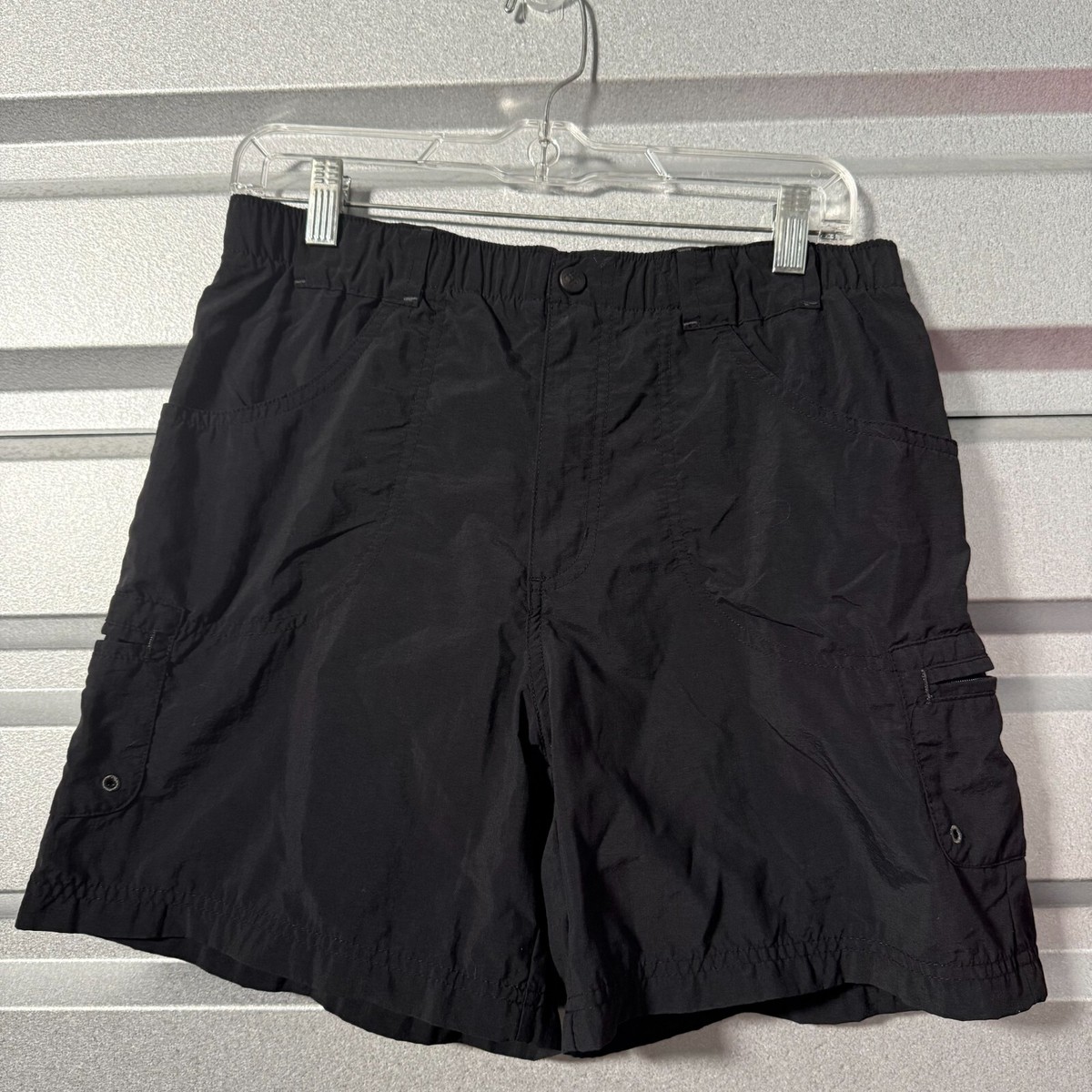 ★★Columbia★★ CU SIGNATURE CARGO NYLON SHORTS PANTS Black Columbia Womens Cargo Short Shorts Black Flap Pocket Mid