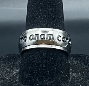 Anillo antiguo vintage Estate grabado en tono plata "Mo Anam Cara" - talla 7 - Imagen 1 de 4