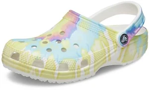 Crocs Unisex-Adult Classic Tie Dye Clogs 205453-94S Roomy Fit Pastel Tie Dye - Picture 1 of 2