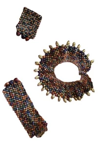 New Beaded 3pc jewelry set includes Necklace and 2 bracelets - Picture 1 of 5