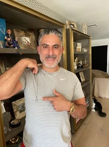 Sterling silver onyx cross on Chain Reza Farahan - Picture 1 of 7