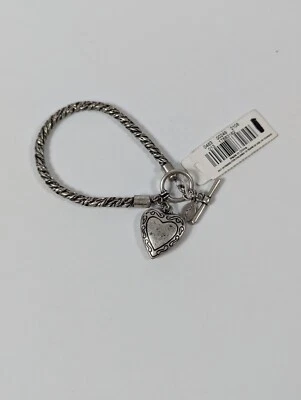 American Eagle Outfitters Silver Rope Heart Bracelet Toggle Closure Vintage Y2k - Image 1 of 3