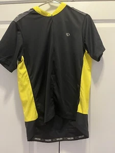 Pearl Izumi Cycling Jacket Black Yellow Fleece Size XL Full Zip 3 Pockets - Picture 1 of 2