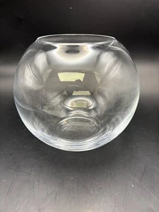 Large Clear Glass/Crystal Sphere Bubble Bowl 6.75" Tall 8" Round Terrarium Art - Picture 1 of 4