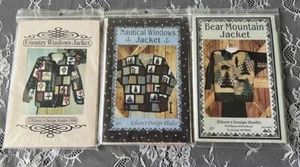 3 Sew Patterns Eileen's Design Studio QUILTED JACKETS Country, Bear Mntn Nautica - Picture 1 of 7