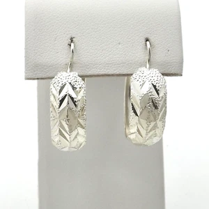Sterling Silver Round Hoop Earrings Diamond Cut 8mm Wide - Picture 1 of 4
