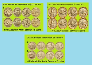 Juegos completos de monedas sin circular 2022 - 2024 P&D American Innovation Dollar -24 - Imagen 1 de 1