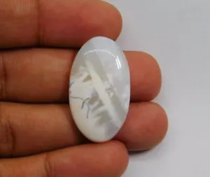 Piedra preciosa suelta cabujón de ópalo blanco natural de primera calidad para joyería 27 quilates ME-4041 - Imagen 1 de 5