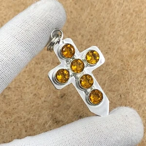 Handmade 925 Sterling Silver Jewelry Pendant Citrine Gemstone Pendant For Gift - Picture 1 of 3