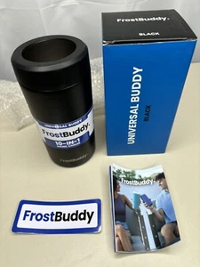 Frost Buddy Universal 2.0 Stainless Steel Insulated Can Cooler Solid Black New - Picture 1 of 7