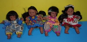 LOT OF 4 VINTAGE GI GO EXPRESSION BABY DOLLS VINYL PELLET/BEAN DOLLS  - Picture 1 of 2