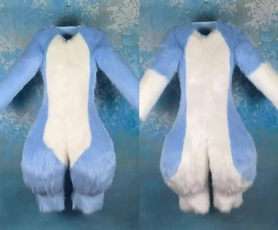 Fursuit Long Haired  Husky Fox Mascot Costume Party Halloween Fur Role-Playing - Image 1 of 4
