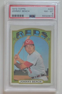 1972 Topps - Johnny Bench #433 PSA 8 - Imagem 1 de 2