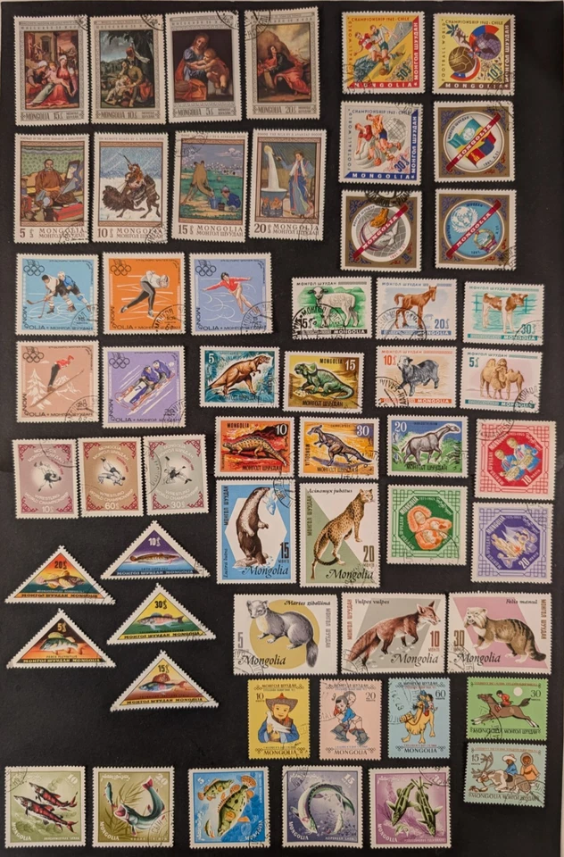 Mongolia - Bonito lote de 55 sellos M/U, en muy buen estado. Foto 1 de 1