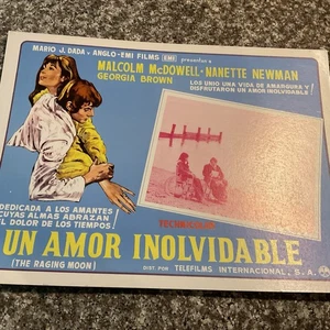 VTG. Mexican Lobby Card/ Un Amor Inolvidable/ The Raging Moon, Malcolm Mc Dowell - Picture 1 of 10