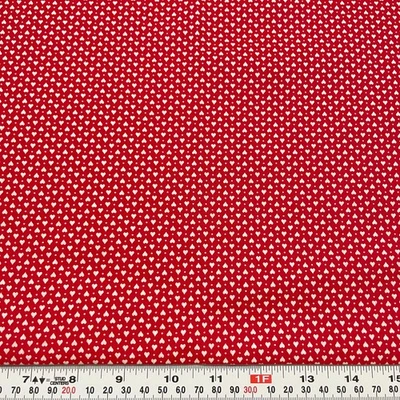 Vintage Hearts & Pin Dots on Red Unbranded Cotton Blend Fabric by the HALF YARD - Image 1 of 2