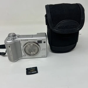Fujifilm Finepix E Series E500 4.1MP Digital Camera Silver WORKS 16MBSD Case - Picture 1 of 11