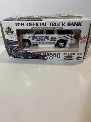 NIB 1994 Official Truck Bank ChevySuburban Brickyard 400 Die Cast Metal Body - Image 1 of 4