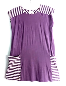 Hanna Andersson Girls Pocket Dress Sz 140 (US 10 ) lilac cap Sleeves - Picture 1 of 3