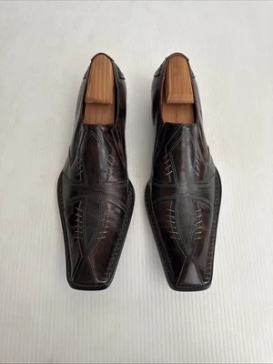 Mocasín Robert Wayne Beatle Costura a Mano Punta Cuadrada Cruz - Negro - 13 Foto 1 de 4