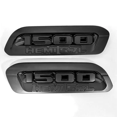 2x Insignia capó izquierdo derecho emblema OEM HEAVY DUTY para RAM 1500 RAM1500 negro Foto 1 de 4