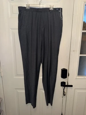 NEW Daniel Cremieux Dress Pants Mens 40x32 Dark Gray Check Stretch (Mizz) - Image 1 of 4