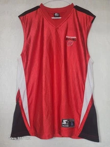 Wisconsin Badgers Jersey Athletic Tank Top Shirt Starter VTG Men's Large (D5) - Picture 1 of 10