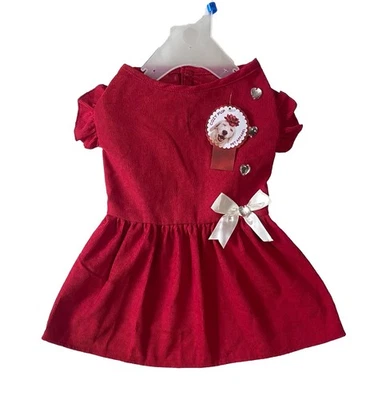 Vestido de Natal para Cachorro Médio Pet Roupa de Filhote Aconchegante NOVO COM ETIQUETAS Dia dos Namorados - Imagem 1 de 4