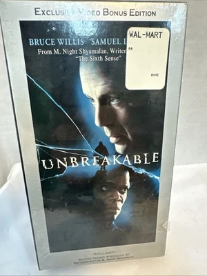 Unbreakable (VHS, 2001) Exclusive Video Bonus Edition Movie New Sealed NOS - Image 1 of 2