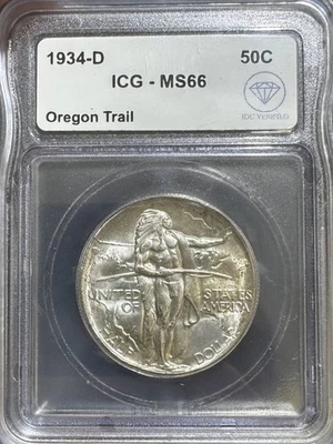 1934 D Classic Commemorative Oregon Trail Memorial ICG MS-66 IDC Verified - Image 1 of 2