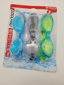 3er Pack Dolfino Schwimmbrillen Jugend 7+ UV-Schutz Latexfrei NEU NEU IN VERPACKUNG USA  - Bild 1 von 5