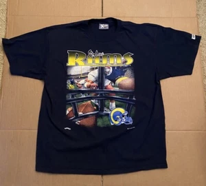 VINTAGE 1995 ST LOUIS RAMS NUTMEG GRAPHIC T-SHIRT SIZE XXL NFLP LEE SPORT NFL - Picture 1 of 9