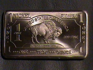 Rare Mint 1oz Feinunze Nickel Bullion Barren 999 Pure Fine - Bild 1 von 1