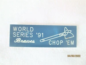 PASADOR DE BÉISBOL DEPORTIVO DE PLÁSTICO ATLANTA BRAVES CHOP 'EM 1991 SERIE MUNDIAL - Imagen 1 de 2