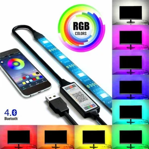 5V USB LED STRIP LIGHTS 5050 RGB COLOUR CHANGING TAPE UNDER CABINET TV LIGHTING - Picture 1 of 18