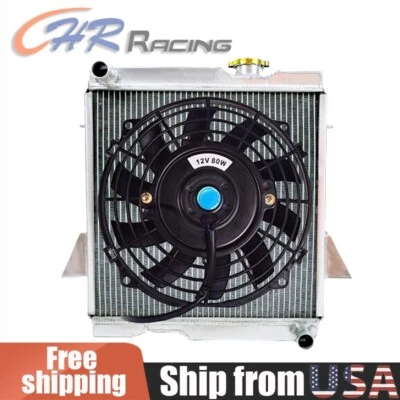 Radiador de aluminio para Triumph TR6 TR 6 1969-1974 TR250 TR 250 1967 1968 + VENTILADOR DE 16" Foto 1 de 4