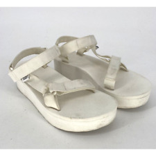 Teva Flatform White On White Strappy Platform Sandals Womens Size 10