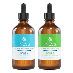 1ness Water Treatment Drops - Glass Bottles - 4oz Kit (HCLKit) - Picture 1 of 7