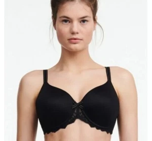 Chantelle 32DDD Rive Gauche Full Coverage Bra BLACK lace C32860 womens - Picture 1 of 11