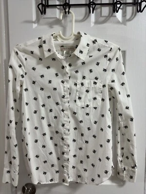 Blusa Camisa Paul & Joe Hermana Azul Rayas Gato Bolsillo Algodón Abotonada Talla 1 Foto 1 de 4