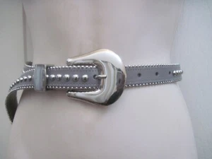 B-Low The Belt Women's Studded Waist Belt Gray & Silver Size Medium 30" to 33" - Picture 1 of 24