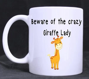 Beware Of The Crazy Giraffe Lady -Funny Novelty 11oz Tea/Coffee Mug - Picture 1 of 2
