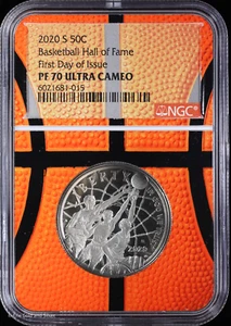 2020-S 50C Proof Basketball Hall of Fame Half Dollar NGC PR 70 Ultra Cameo | FDO - Picture 1 of 4