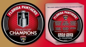 Stanley Cup Final Champions 2025 Puck Florida Panthers NHL TEAM ROSTER 2 LADOS - Imagen 1 de 4