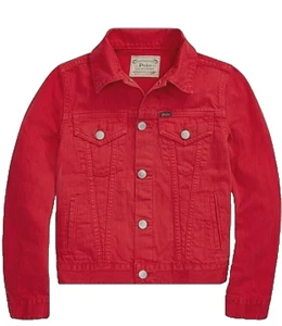 Polo Ralph Lauren Big Girls 16 Cotton Denim Trucker Jean Button Jacket Red NWT - Picture 1 of 1