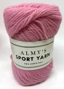 Discontinued Almy’s Sport Yarn in Color June Rose Mothproof 💯 Virgin Wool 2oz - Picture 1 of 5