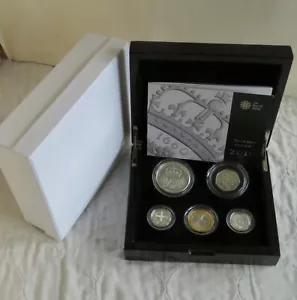 2010 ROYAL MINT PIEDFORT 5 COIN SILVER PROOF SET - complete - Picture 1 of 5