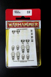 Fuera de existencia Ciudadela / Warhammer Papel Caos Elfos Oscuros Escudo Transferencias Nuevo en caja - Imagen 1 de 2