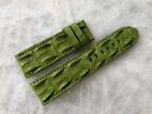 24Mm/22Mm Genuine Real Green Alligator Crocodile Leather Padded Watch Strap Band