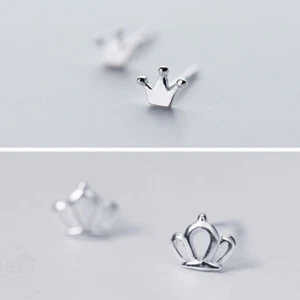 Mini Ohrstecker Krone Sterling Silber 925 Damen Mädchen Kleine Ohrringe - Bild 1 von 17